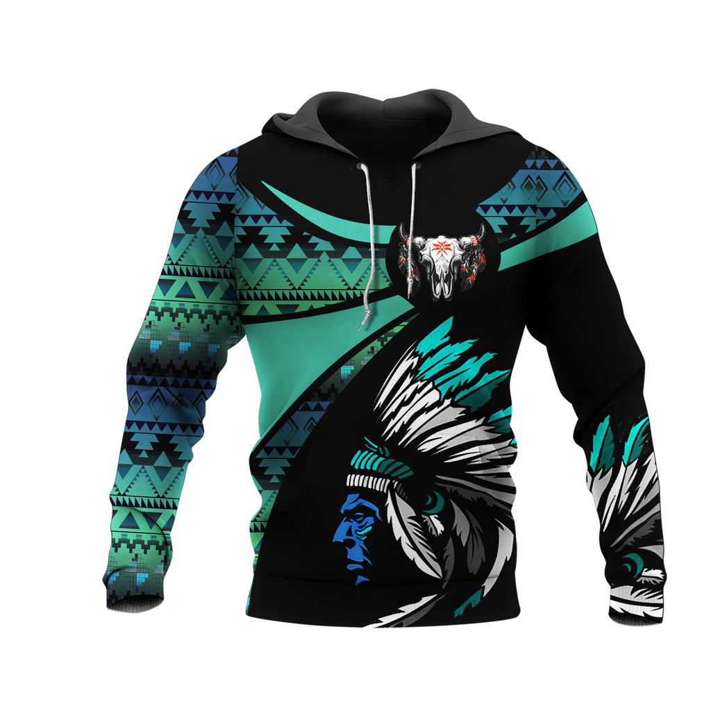 Powwow StoreHD000768 Pattern Native Pride 3D Hoodie