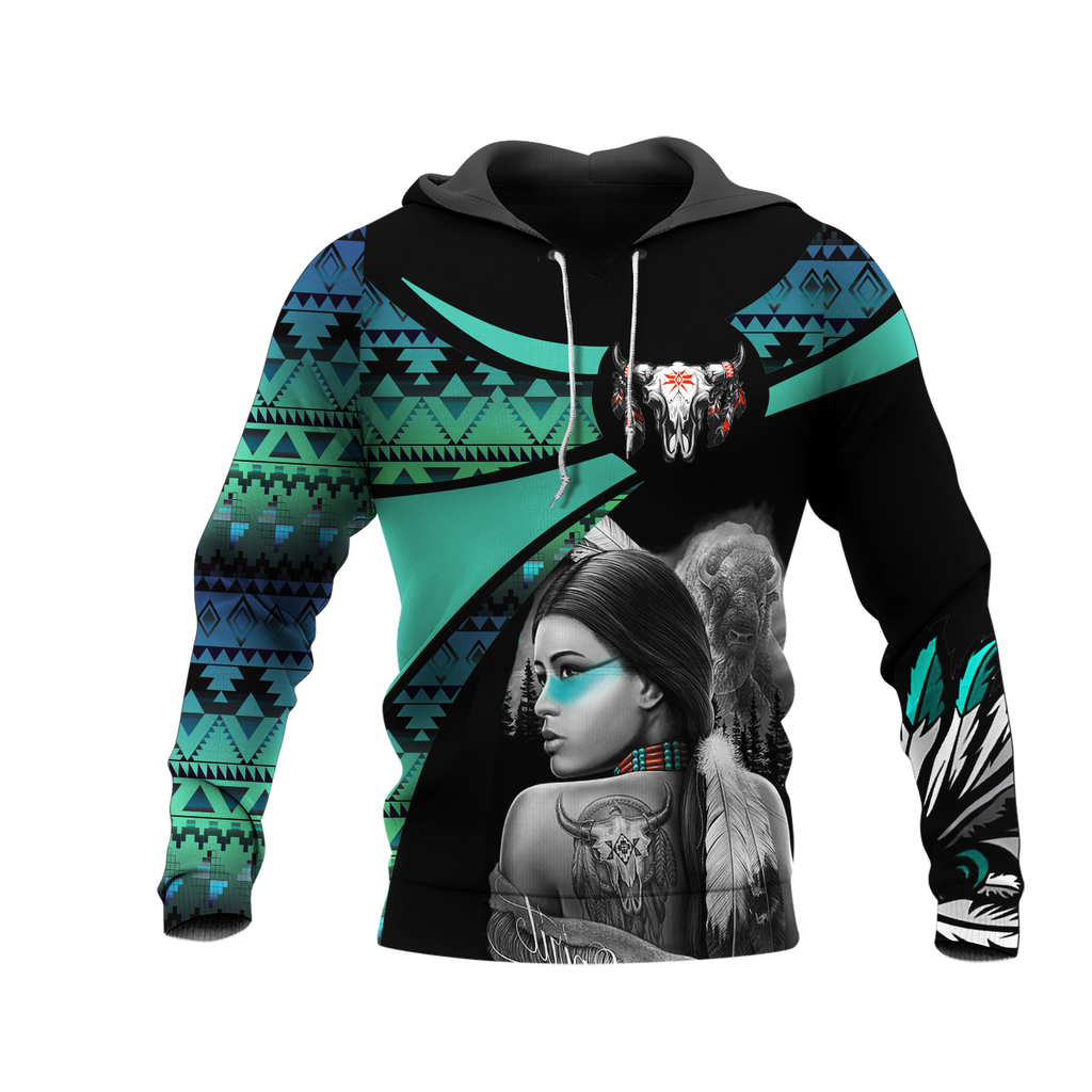 Powwow StoreHD000769 Pattern Native Pride 3D Hoodie