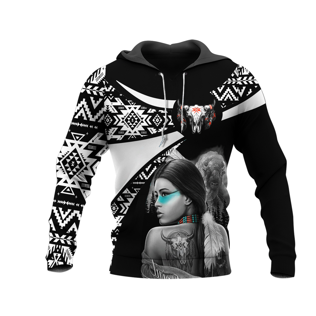 Powwow StoreHD000770 Pattern Native Pride 3D Hoodie