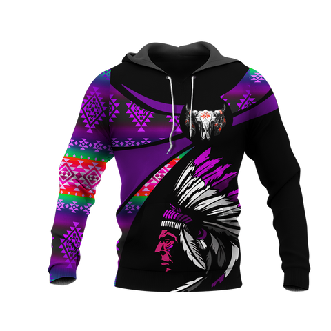 Powwow StoreHD000774 Pattern Native Pride 3D Hoodie