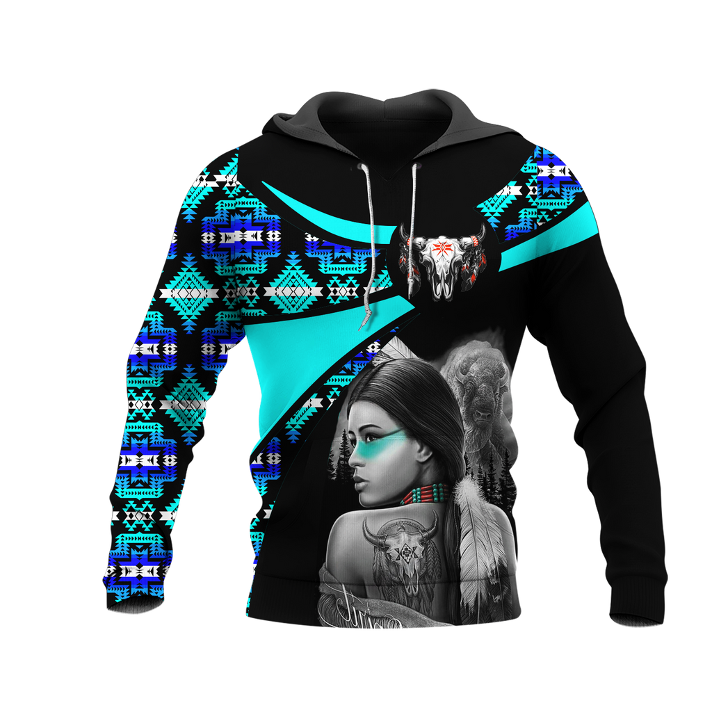 Powwow StoreHD000777 Pattern Native Pride 3D Hoodie