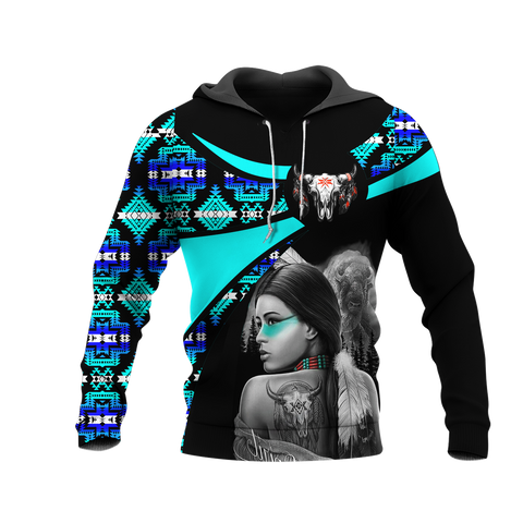 Powwow StoreHD000777 Pattern Native Pride 3D Hoodie