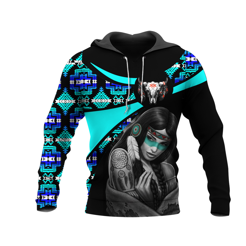 Powwow StoreHD000778 Pattern Native Pride 3D Hoodie