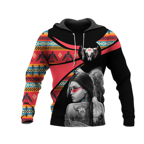 Powwow StoreHD000779 Pattern Native Pride 3D Hoodie