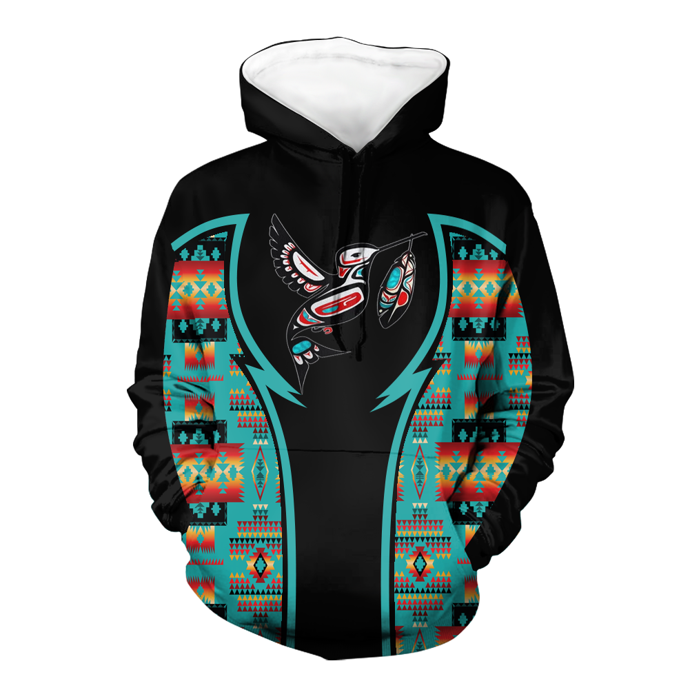 Powwow StoreHD000780 Pattern Native Pride 3D Hoodie