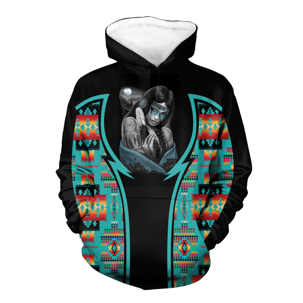 Powwow StoreHD000782 Pattern Native Pride 3D Hoodie