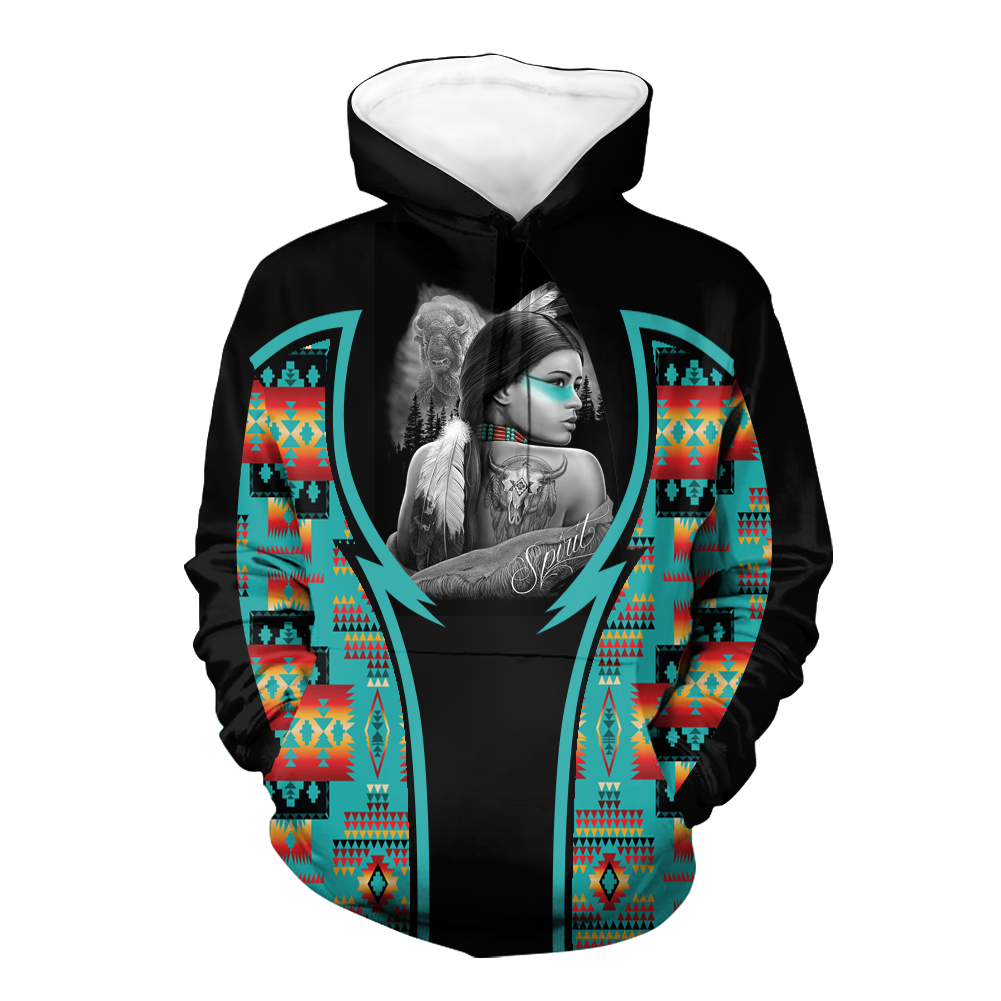 Powwow StoreHD000783 Pattern Native Pride 3D Hoodie