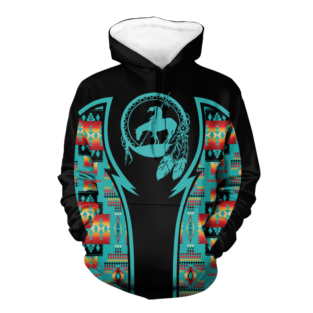 Powwow StoreHD000784 Pattern Native Pride 3D Hoodie