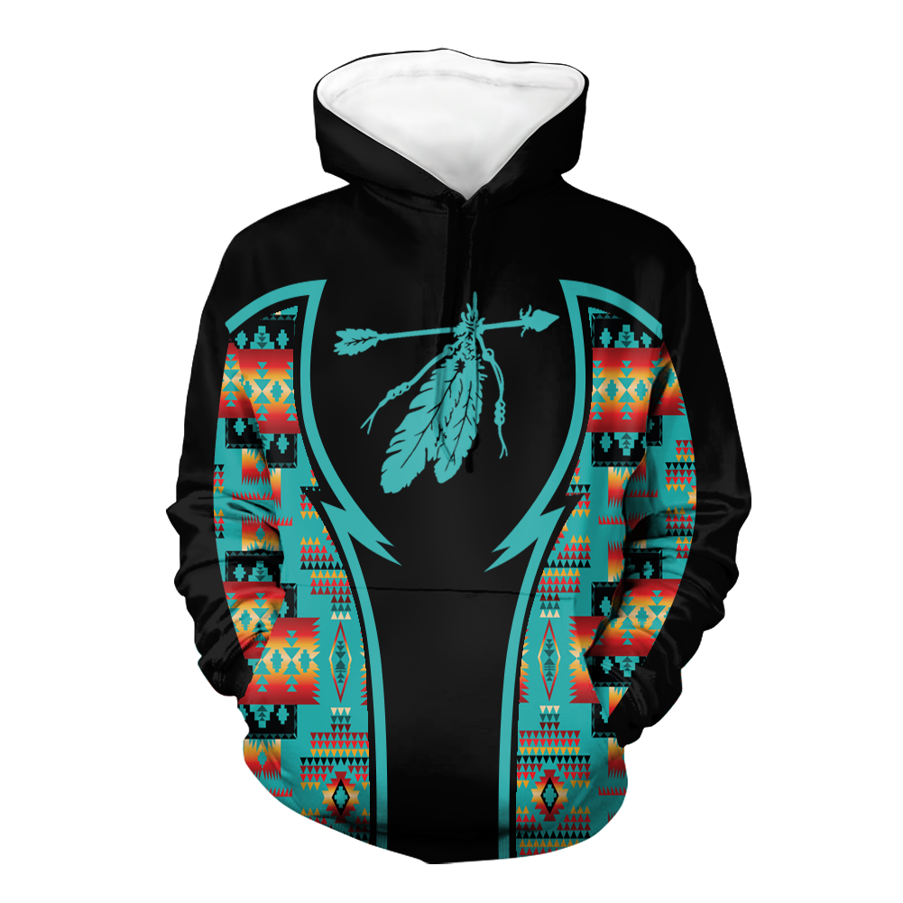 Powwow StoreHD000785 Pattern Native Pride 3D Hoodie