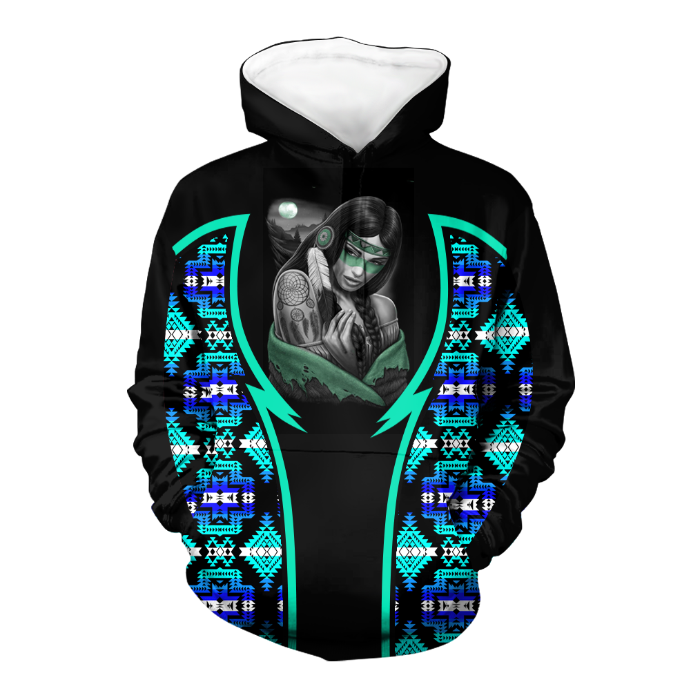 Powwow StoreHD000796 Pattern Native Pride 3D Hoodie