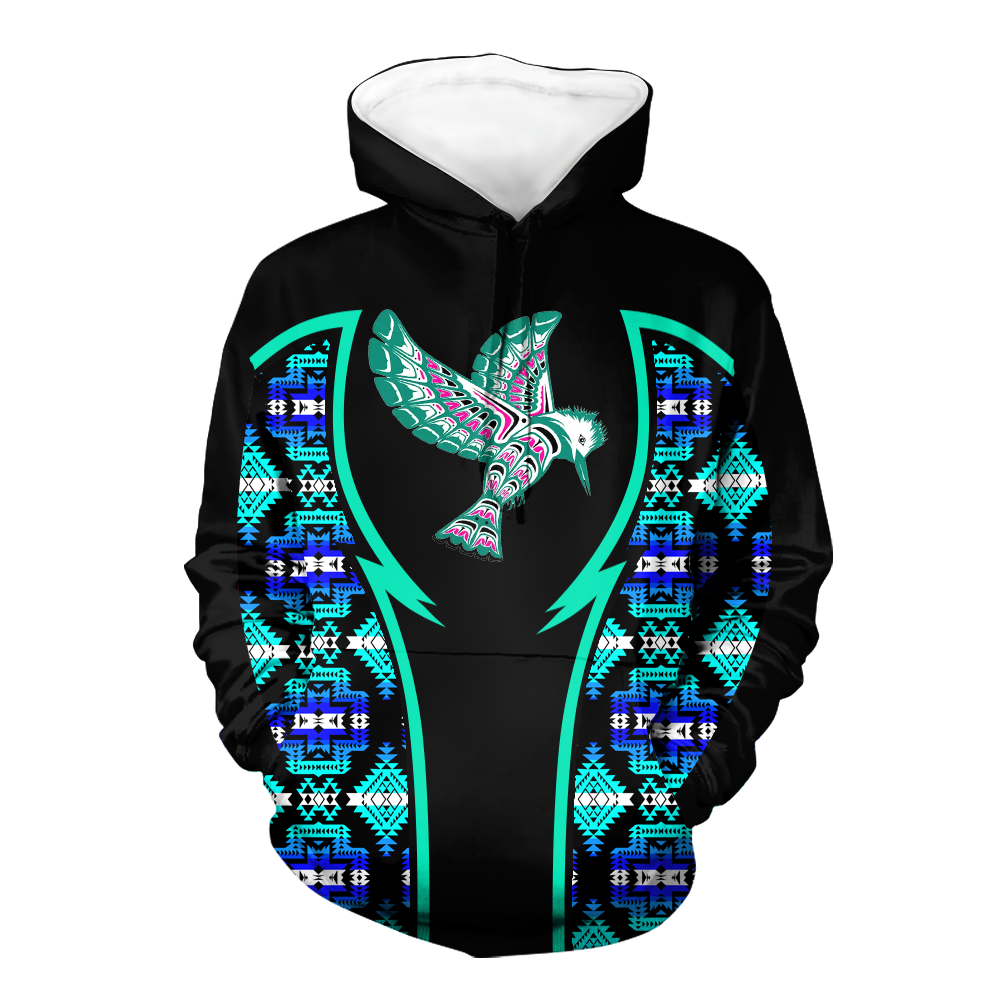 Powwow StoreHD000797 Pattern Native Pride 3D Hoodie