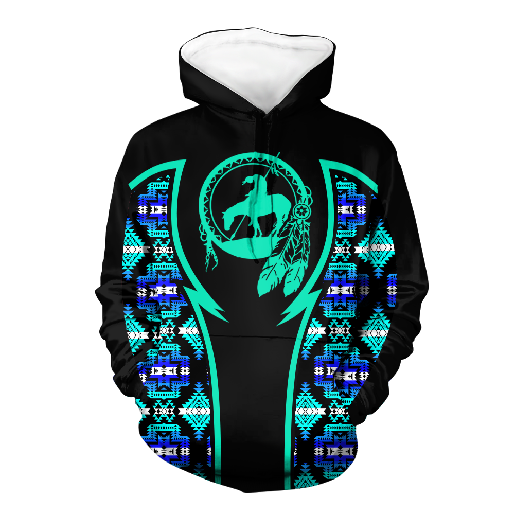 Powwow StoreHD000798 Pattern Native Pride 3D Hoodie