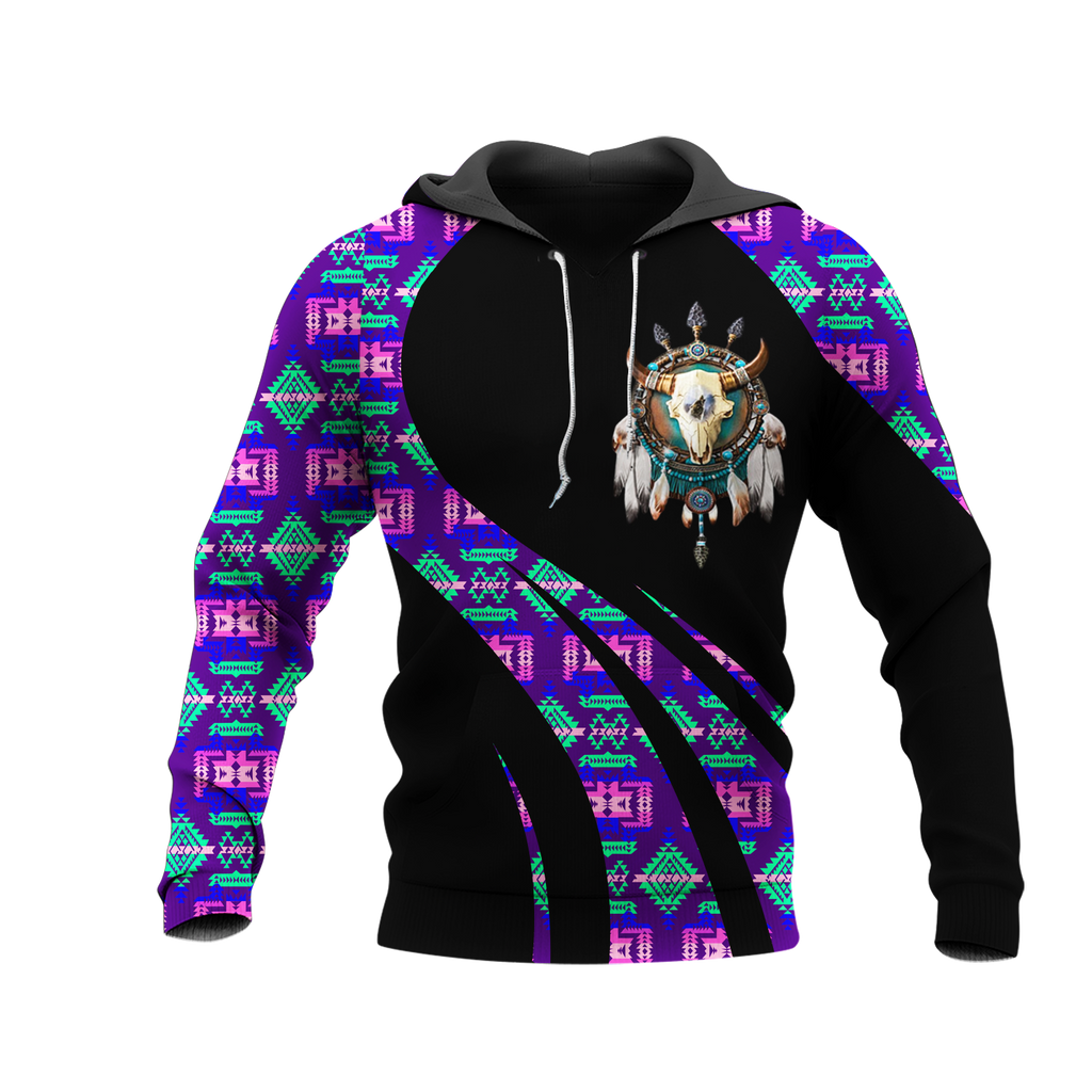 Powwow StoreHD000846 Pattern Native Pride 3D Hoodie