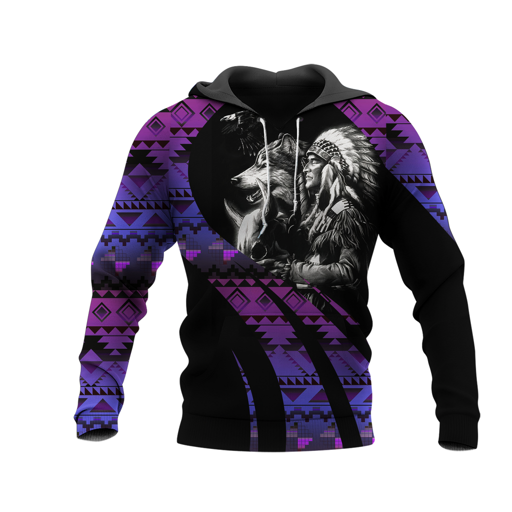 Powwow StoreHD000859 Pattern Native Pride 3D Hoodie