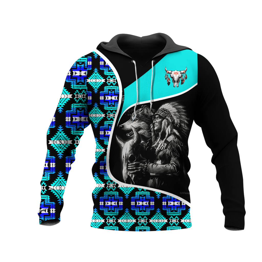 Powwow StoreHD000933 Pattern Native Pride 3D Hoodie