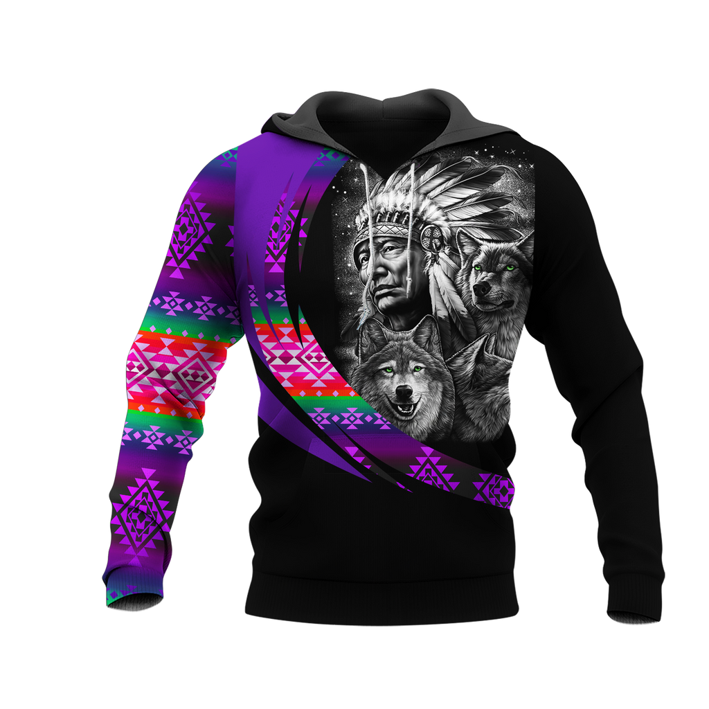 Powwow StoreHD000966 Pattern Native Pride 3D Hoodie