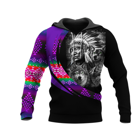 Powwow StoreHD000966 Pattern Native Pride 3D Hoodie