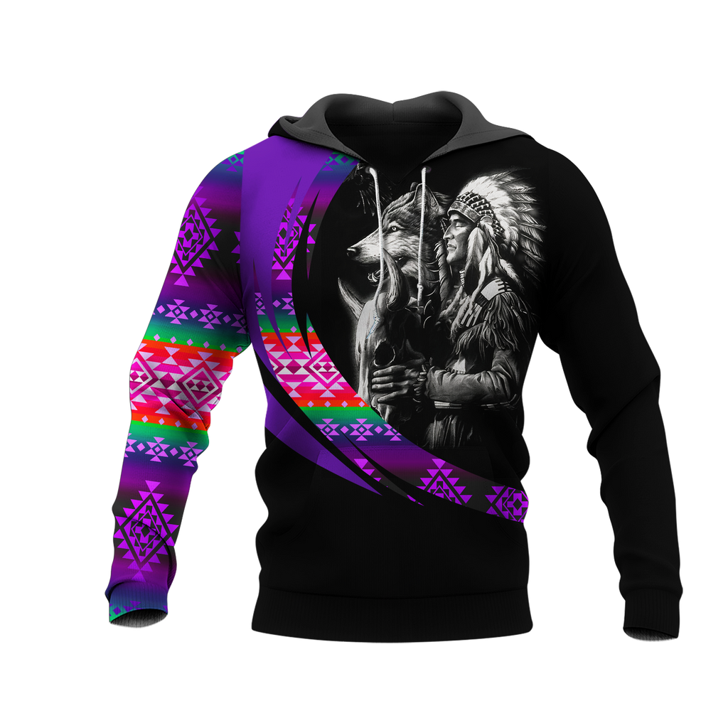 Powwow StoreHD000967 Pattern Native Pride 3D Hoodie