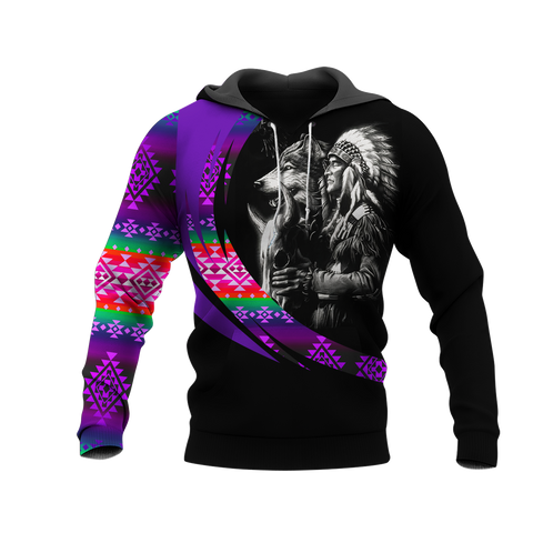 Powwow StoreHD000967 Pattern Native Pride 3D Hoodie