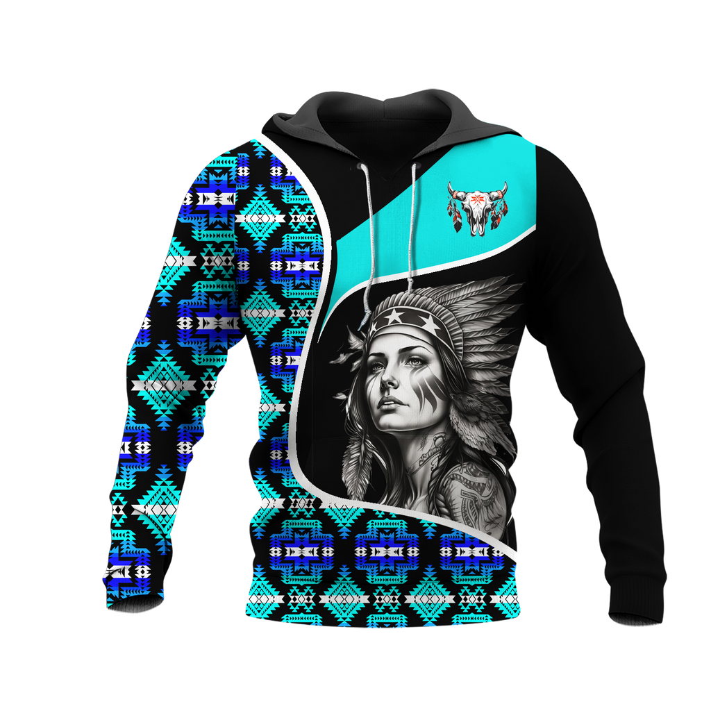 Powwow StoreHD000936 Pattern Native Pride 3D Hoodie