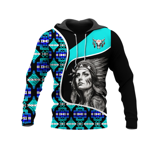 Powwow StoreHD000936 Pattern Native Pride 3D Hoodie