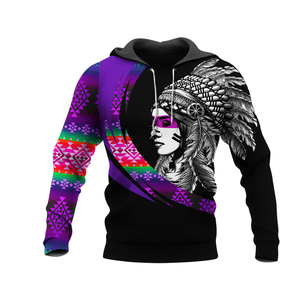 Powwow StoreHD000968 Pattern Native Pride 3D Hoodie