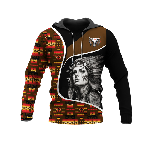 Powwow StoreHD000937 Pattern Native Pride 3D Hoodie