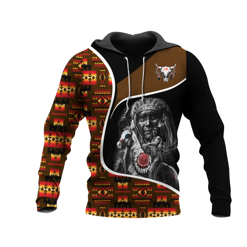 Powwow StoreHD000938 Pattern Native Pride 3D Hoodie