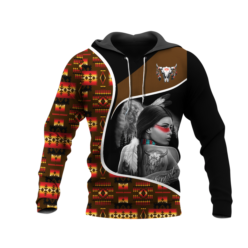 Powwow StoreHD000940 Pattern Native Pride 3D Hoodie