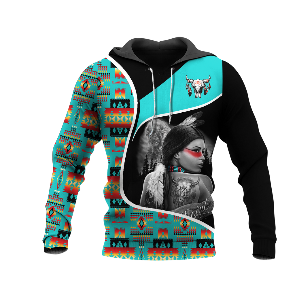 Powwow StoreHD000941 Pattern Native Pride 3D Hoodie