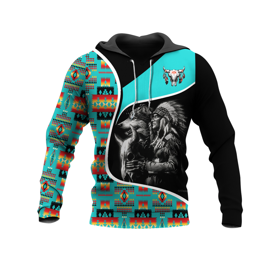 Powwow StoreHD000944 Pattern Native Pride 3D Hoodie