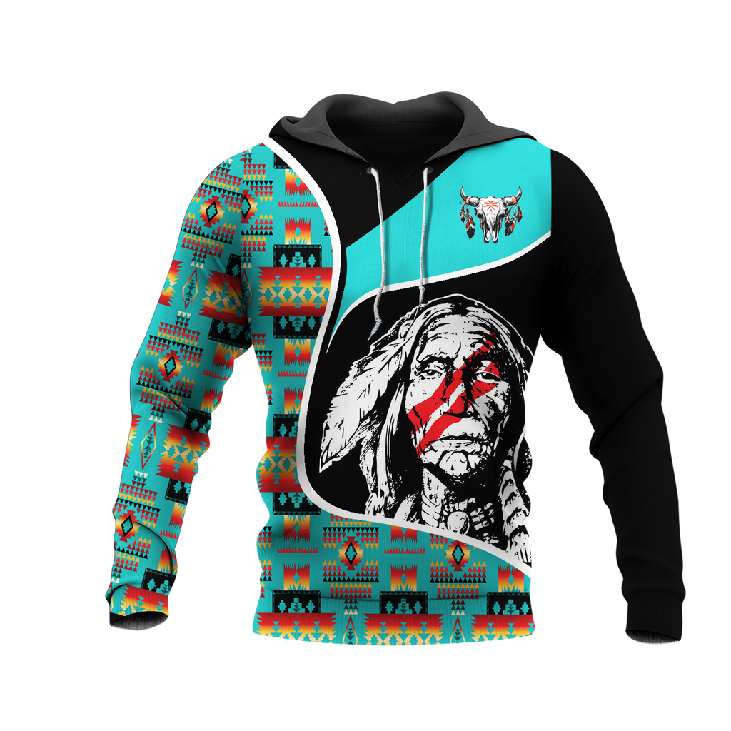 Powwow StoreHD000943 Pattern Native Pride 3D Hoodie