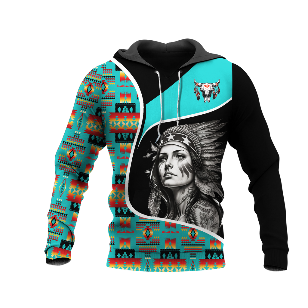 Powwow StoreHD000945 Pattern Native Pride 3D Hoodie