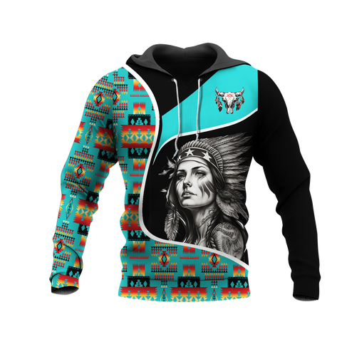 Powwow StoreHD000945 Pattern Native Pride 3D Hoodie