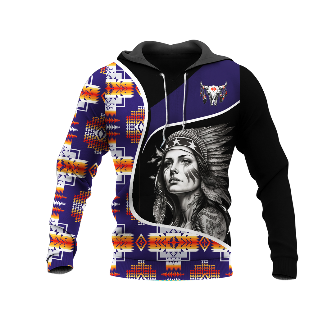 Powwow StoreHD000946 Pattern Native Pride 3D Hoodie