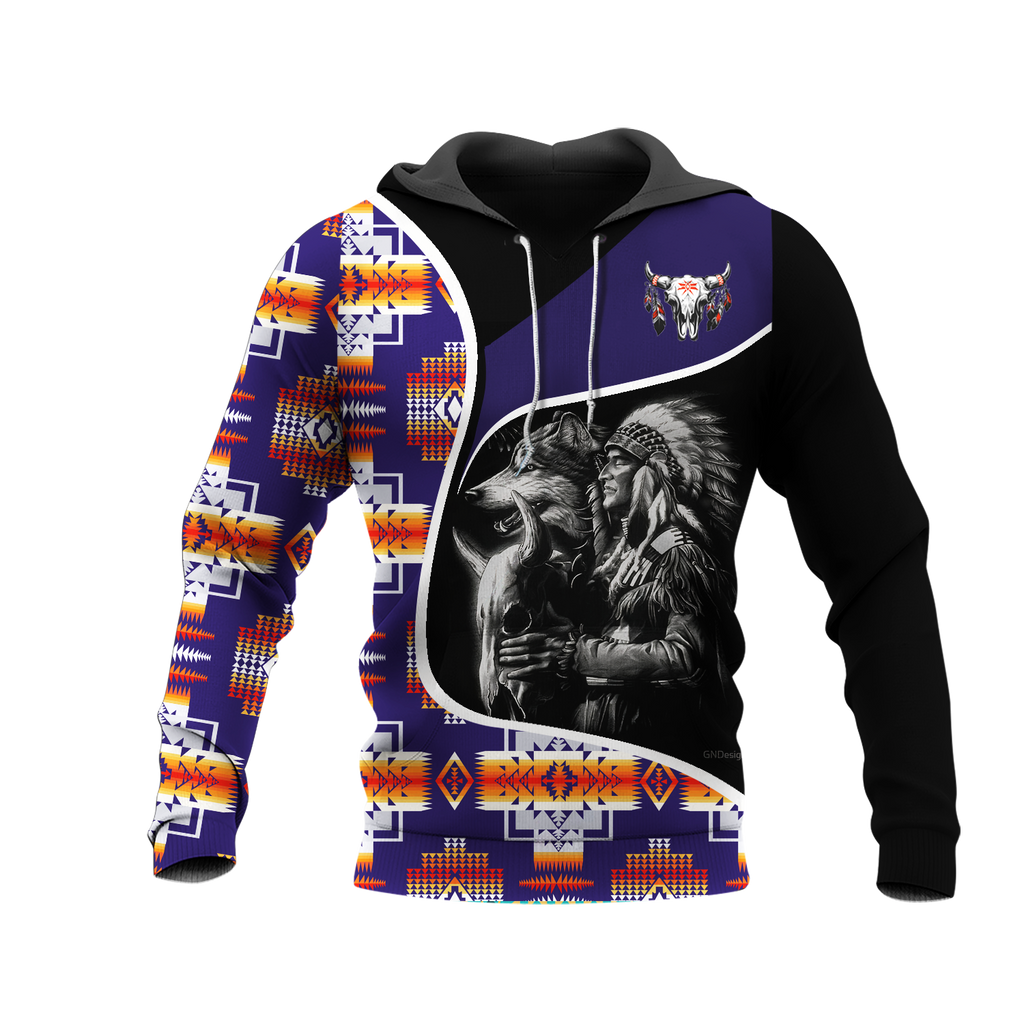 Powwow StoreHD000949 Pattern Native Pride 3D Hoodie