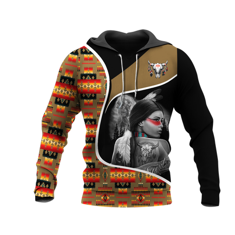 Powwow StoreHD000950 Pattern Native Pride 3D Hoodie