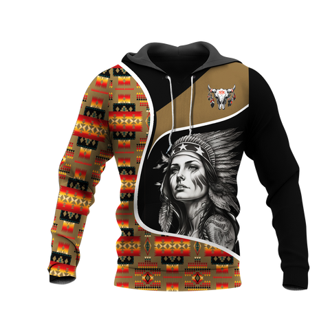 Powwow StoreHD000953 Pattern Native Pride 3D Hoodie