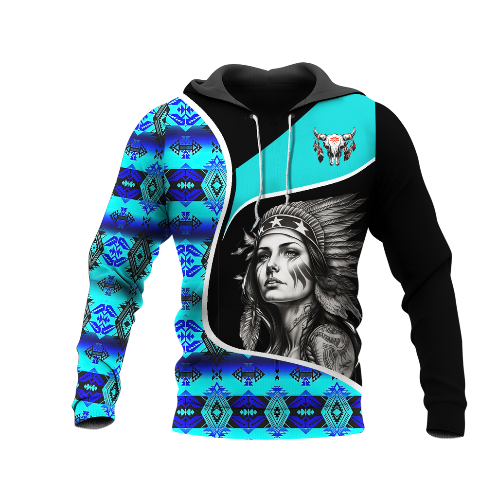 Powwow StoreHD000951 Pattern Native Pride 3D Hoodie