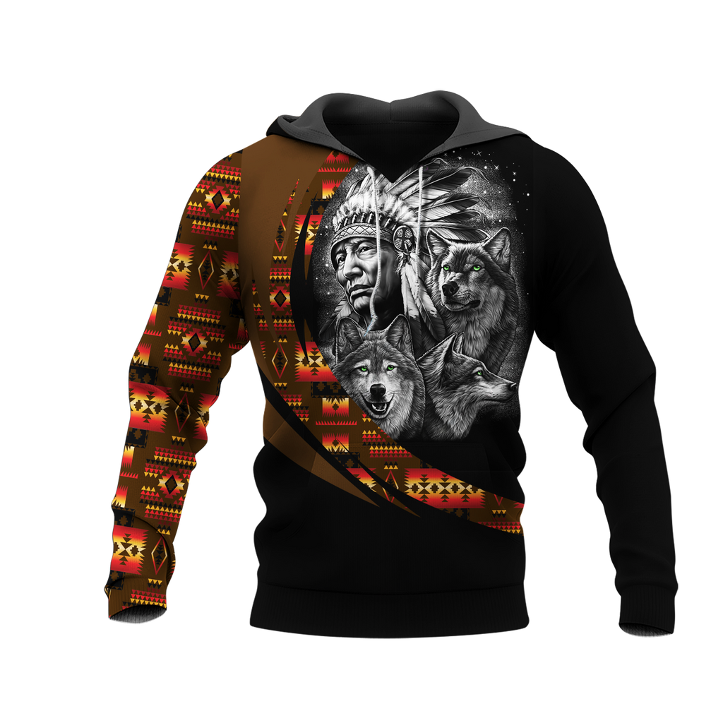 Powwow StoreHD000990 Pattern Native Pride 3D Hoodie