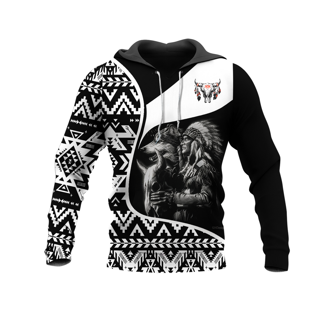 Powwow StoreHD000959 Pattern Native Pride 3D Hoodie