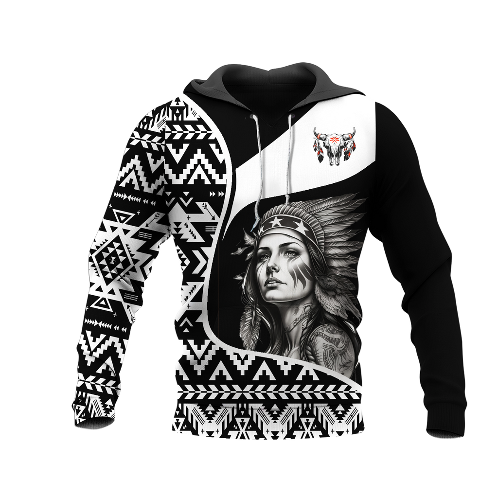 Powwow StoreHD000957 Pattern Native Pride 3D Hoodie