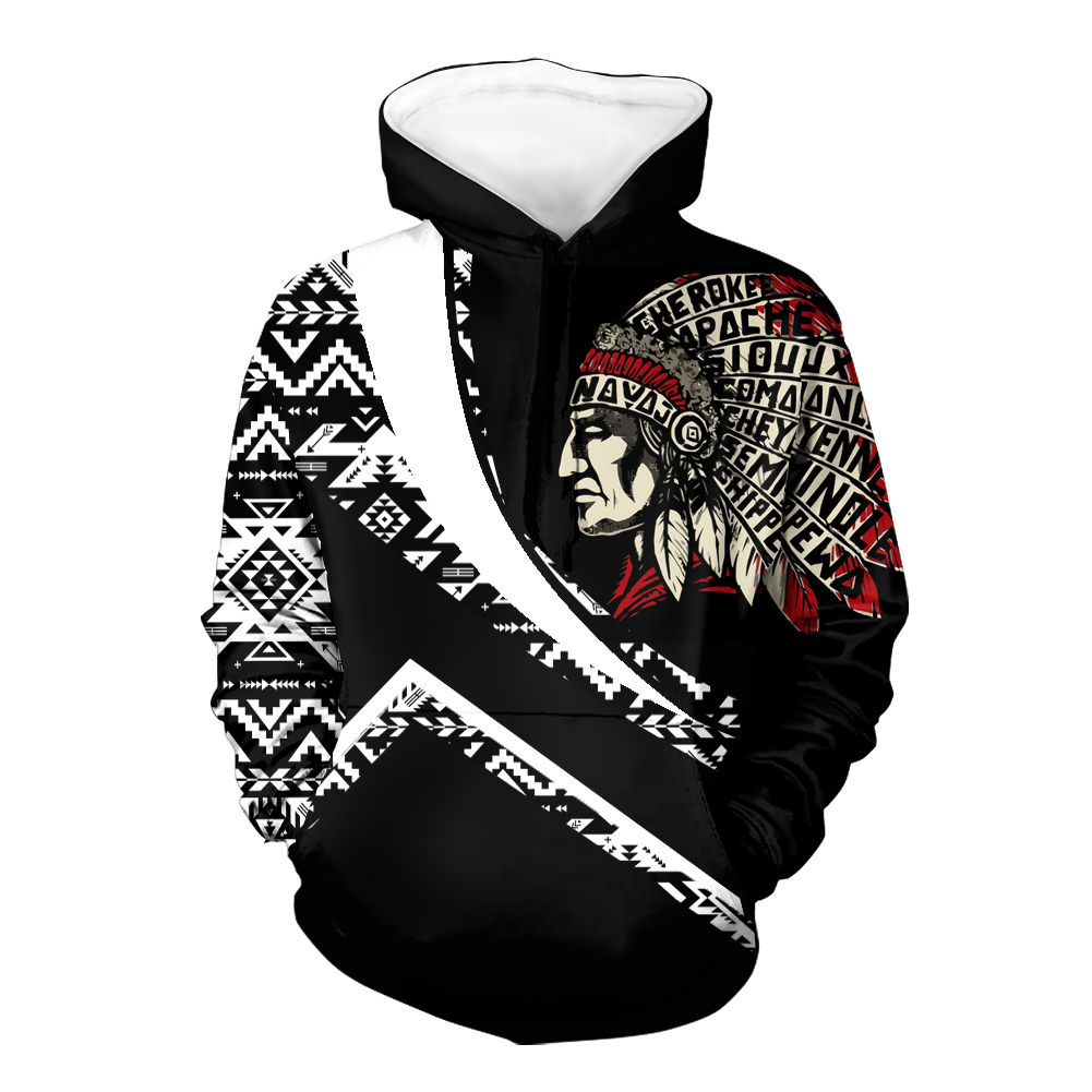 Powwow StoreHD001015 Pattern Native Pride 3D Hoodie