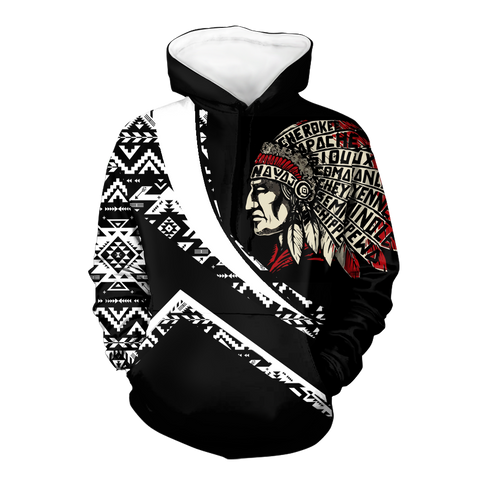 Powwow StoreHD001015 Pattern Native Pride 3D Hoodie