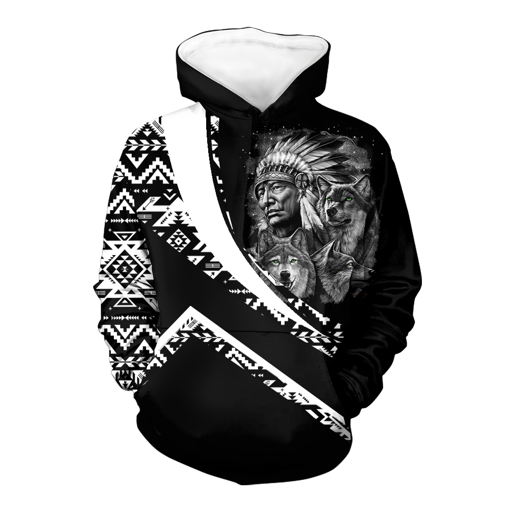 Powwow StoreHD001016 Pattern Native Pride 3D Hoodie