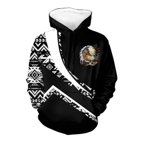 Powwow StoreHD001020 Pattern Native Pride 3D Hoodie