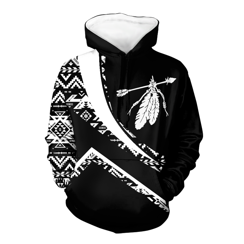 Powwow StoreHD001021 Pattern Native Pride 3D Hoodie