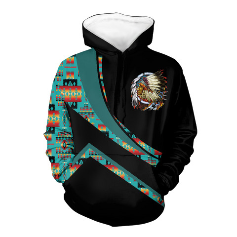 Powwow StoreHD001024 Pattern Native Pride 3D Hoodie