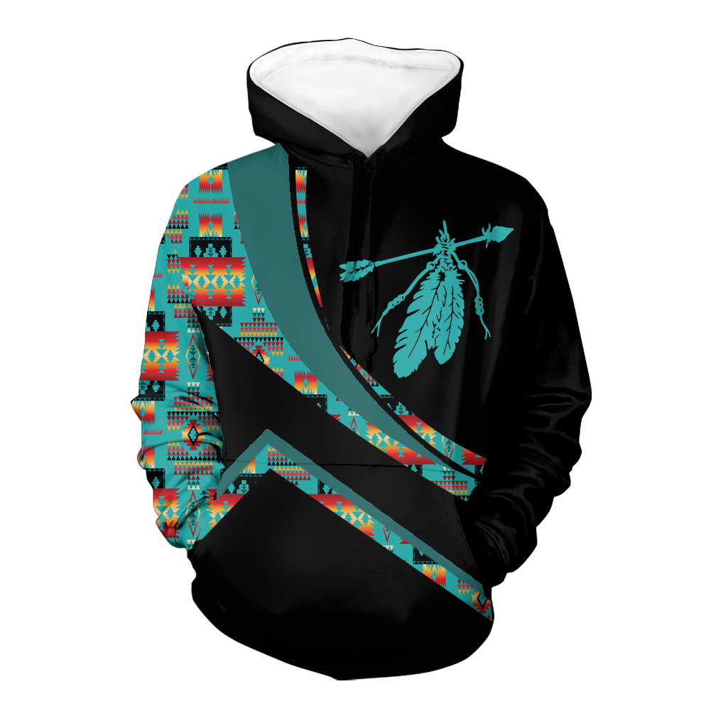 Powwow StoreHD001025 Pattern Native Pride 3D Hoodie