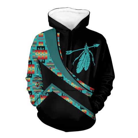 Powwow StoreHD001025 Pattern Native Pride 3D Hoodie